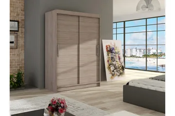 Estella Garderobe 120 cm Skyvedører - Lys Eik - Oppbevaring - Garderober & garderobesystem