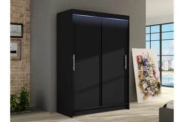 Estella Garderobe 120x200 cm - Svart - Oppbevaring - Garderober & garderobesystem