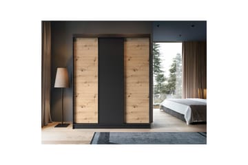 Esville Garderobe 120x220 cm - Brun - Oppbevaring - Garderober & garderobesystem