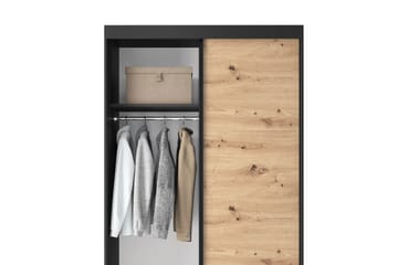 Esville Garderobe 120x220 cm - Brun - Oppbevaring - Garderober & garderobesystem