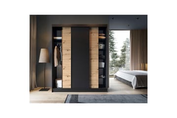 Esville Garderobe 120x220 cm - Brun - Oppbevaring - Garderober & garderobesystem