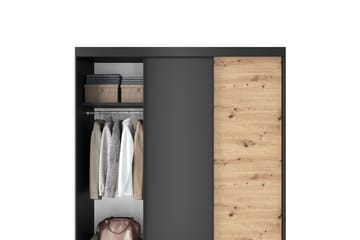 Esville Garderobe 120x220 cm - Brun - Oppbevaring - Garderober & garderobesystem