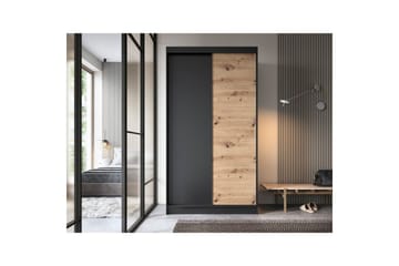 Esville Garderobe 120x220 cm - Brun - Oppbevaring - Garderober & garderobesystem