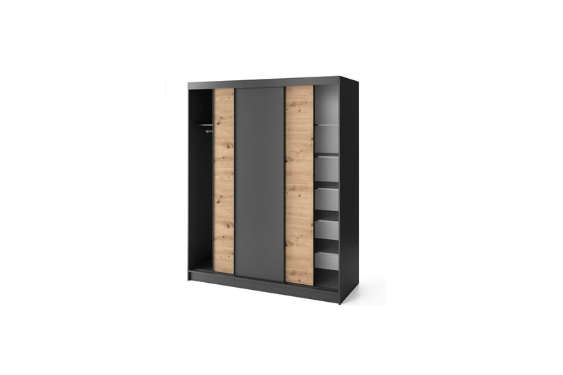 Esville Garderobe 120x220 cm - Brun - Oppbevaring - Garderober & garderobesystem