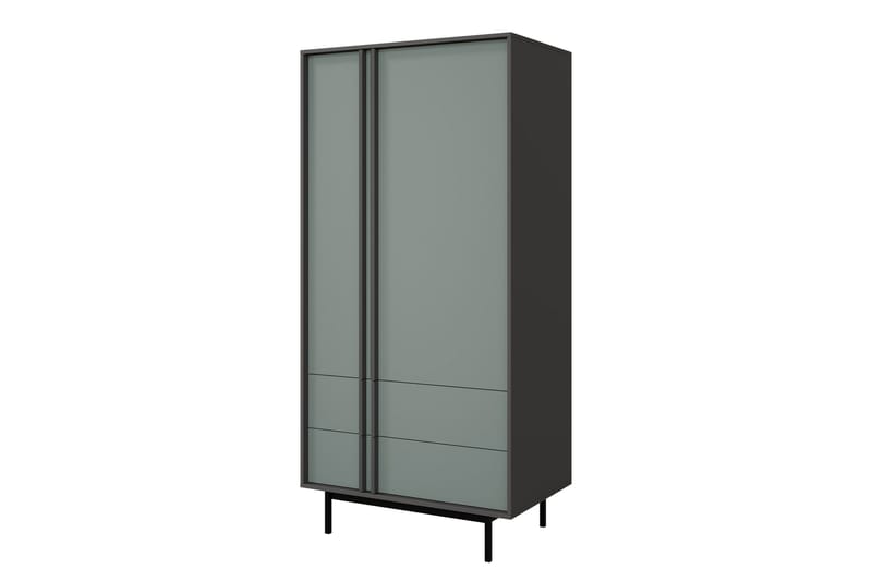 Farshian Garderobe 93x195 cm, Grå/Grønn