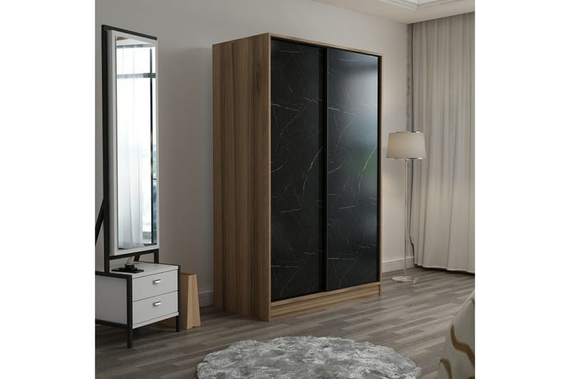 Fruitland Garderobe 120 cm - Svart/Brun - Oppbevaring - Garderober & garderobesystem