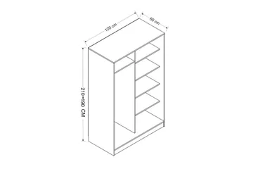 Fruitland Garderobe 120 cm - Svart/Brun - Oppbevaring - Garderober & garderobesystem