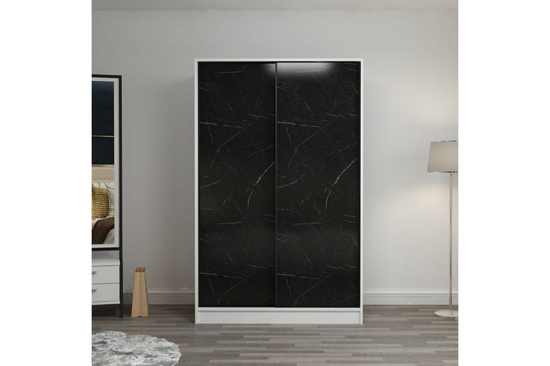 Fruitland Garderobe 120 cm, Svart/Hvit