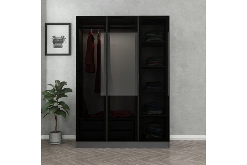 Fruitland Garderobe 135 cm - Antrasitt - Oppbevaring - Garderober & garderobesystem