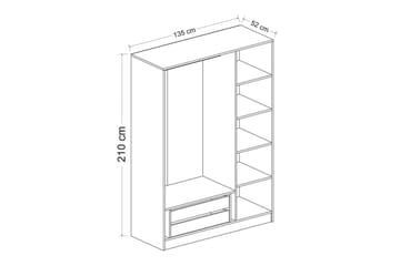 Fruitland Garderobe 135 cm - Brun - Oppbevaring - Garderober & garderobesystem