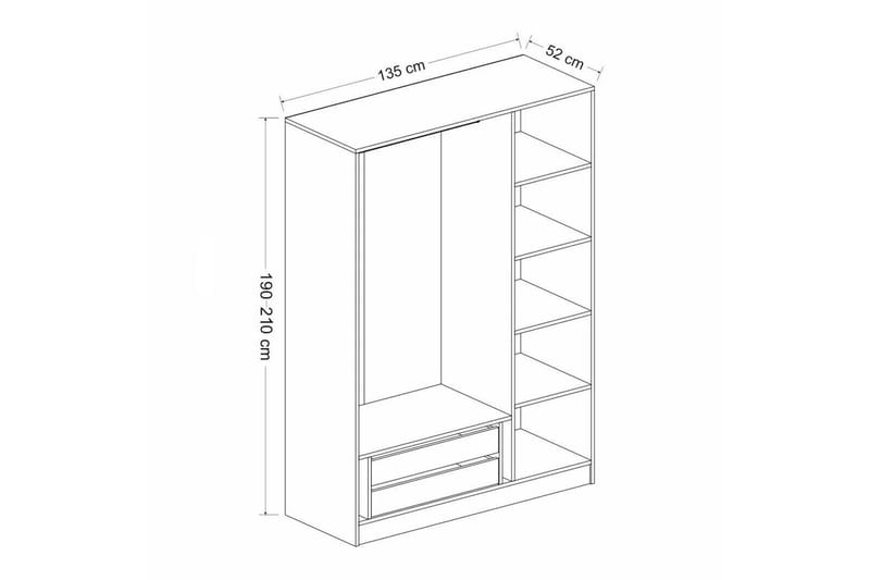 Fruitland Garderobe 135 cm - Cream - Oppbevaring - Garderober & garderobesystem