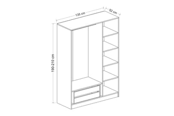 Fruitland Garderobe 135 cm - Eik - Oppbevaring - Garderober & garderobesystem