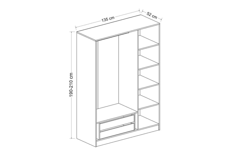 Fruitland Garderobe 135 cm - Eik - Oppbevaring - Garderober & garderobesystem