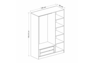 Fruitland Garderobe 135 cm - Hvit - Oppbevaring - Garderober & garderobesystem