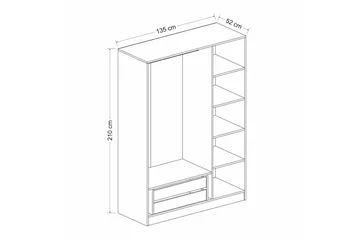 Fruitland Garderobe 135 cm - Hvit - Oppbevaring - Garderober & garderobesystem