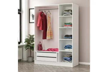 Fruitland Garderobe 135 cm i Malt Tre - Hvit - Oppbevaring - Garderober & garderobesystem