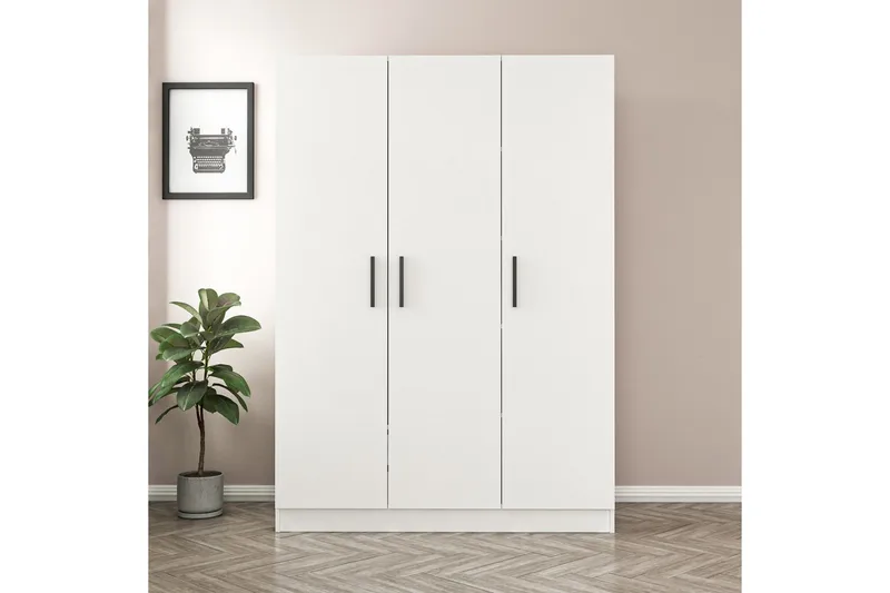 Fruitland Garderobe 135 cm i Malt Tre, Hvit
