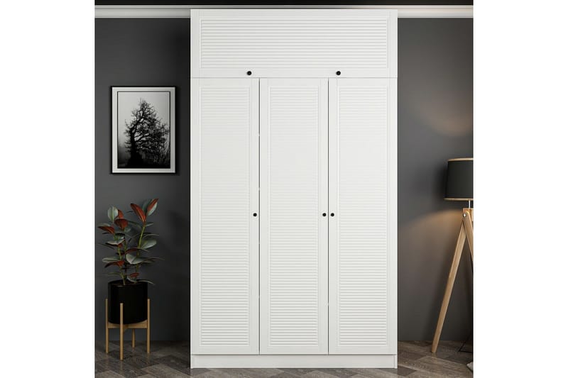 Fruitland Garderobe 135x190 cm - Hvit - Oppbevaring - Garderober & garderobesystem