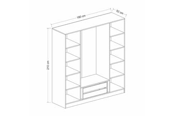 Fruitland Garderobe 180 cm - Antrasitt - Oppbevaring - Garderober & garderobesystem