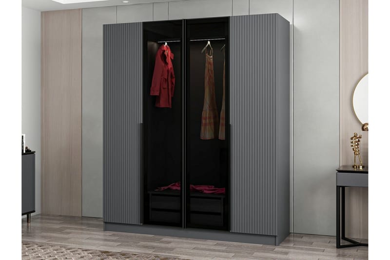 Fruitland Garderobe 180 cm - Antrasitt - Oppbevaring - Garderober & garderobesystem