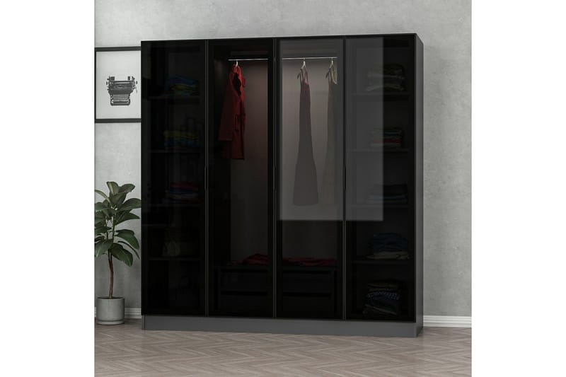 Fruitland Garderobe 180 cm - Antrasitt - Oppbevaring - Garderober & garderobesystem