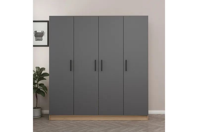 Fruitland Garderobe 180 cm - Antrasitt - Oppbevaring - Garderober & garderobesystem