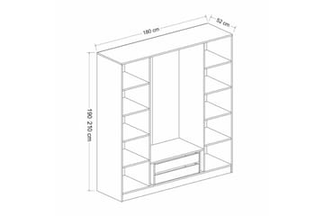 Fruitland Garderobe 180 cm - Antrasitt - Oppbevaring - Garderober & garderobesystem
