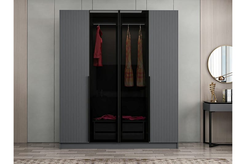 Fruitland Garderobe 180 cm - Antrasitt - Oppbevaring - Garderober & garderobesystem