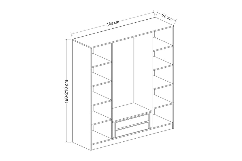 Fruitland Garderobe 180 cm - Brun - Oppbevaring - Garderober & garderobesystem