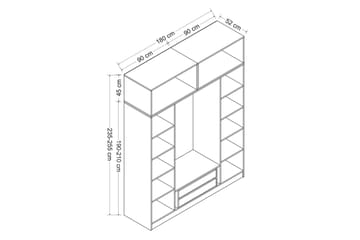 Fruitland Garderobe 180 cm - Brun - Oppbevaring - Garderober & garderobesystem