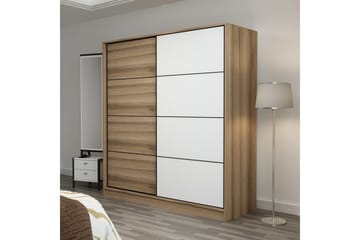 Fruitland Garderobe 180 cm - Brun/Hvit/Eik - Oppbevaring - Garderober & garderobesystem