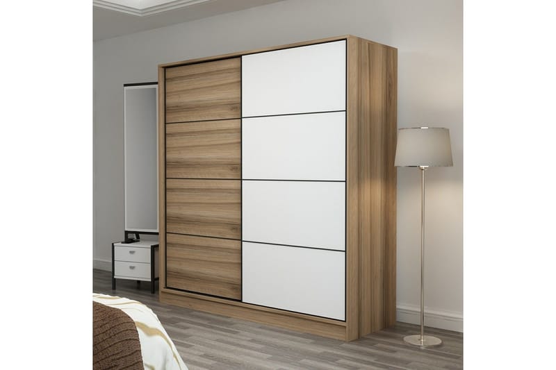 Fruitland Garderobe 180 cm - Brun/Hvit/Eik - Oppbevaring - Garderober & garderobesystem