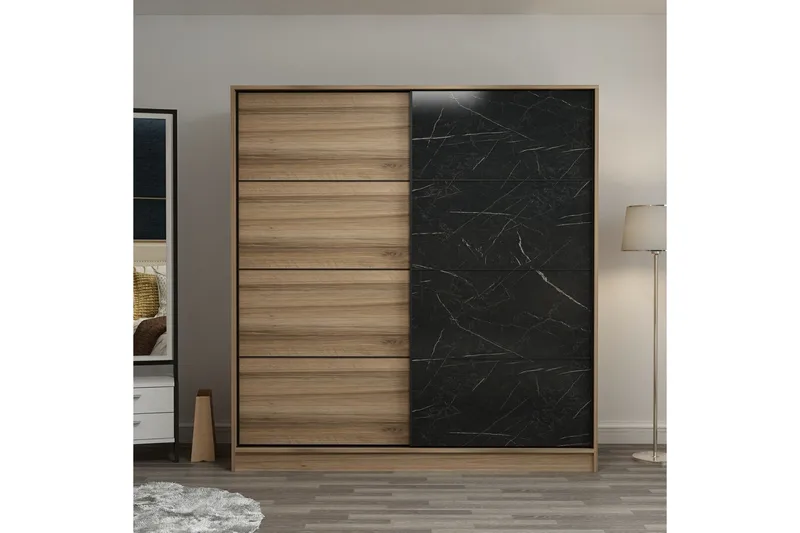 Fruitland Garderobe 180 cm - Brun/Svart - Oppbevaring - Garderober & garderobesystem