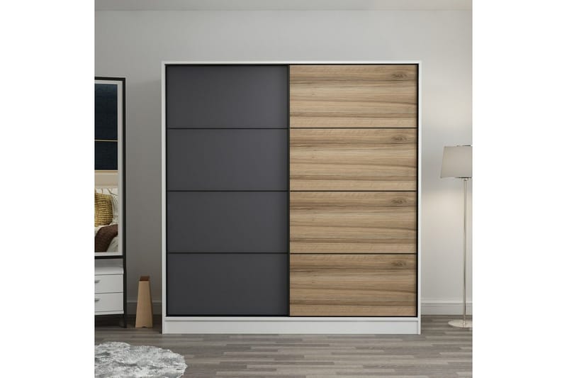 Fruitland Garderobe 180 cm, Grå/Brun