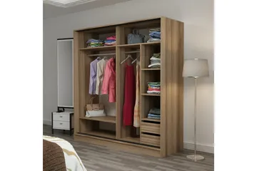 Fruitland Garderobe 180 cm - Grå/Eik - Oppbevaring - Garderober & garderobesystem