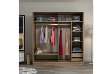 Fruitland Garderobe 180 cm - Grå/Eik - Oppbevaring - Garderober & garderobesystem