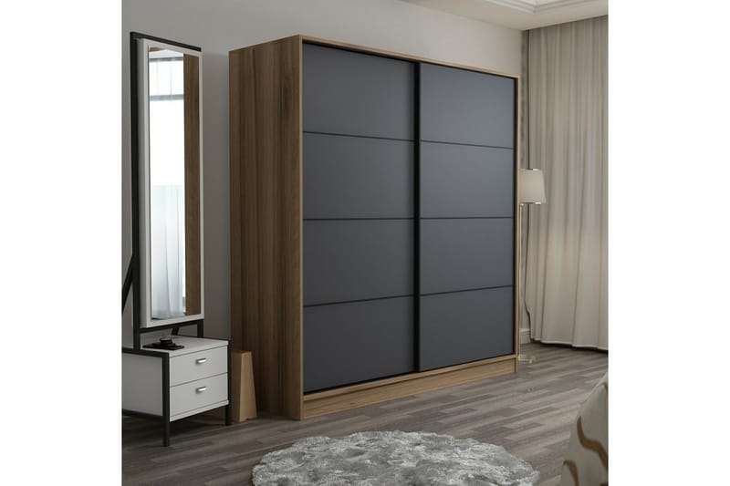Fruitland Garderobe 180 cm - Grå/Eik - Oppbevaring - Garderober & garderobesystem