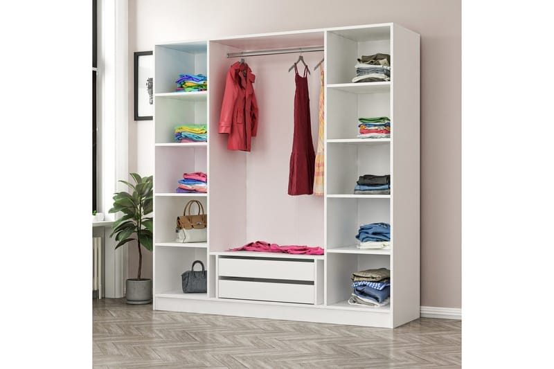 Fruitland Garderobe 180 cm - Hvit - Oppbevaring - Garderober & garderobesystem