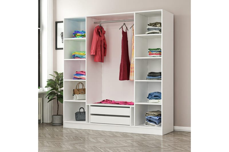 Fruitland Garderobe 180 cm - Hvit - Oppbevaring - Garderober & garderobesystem