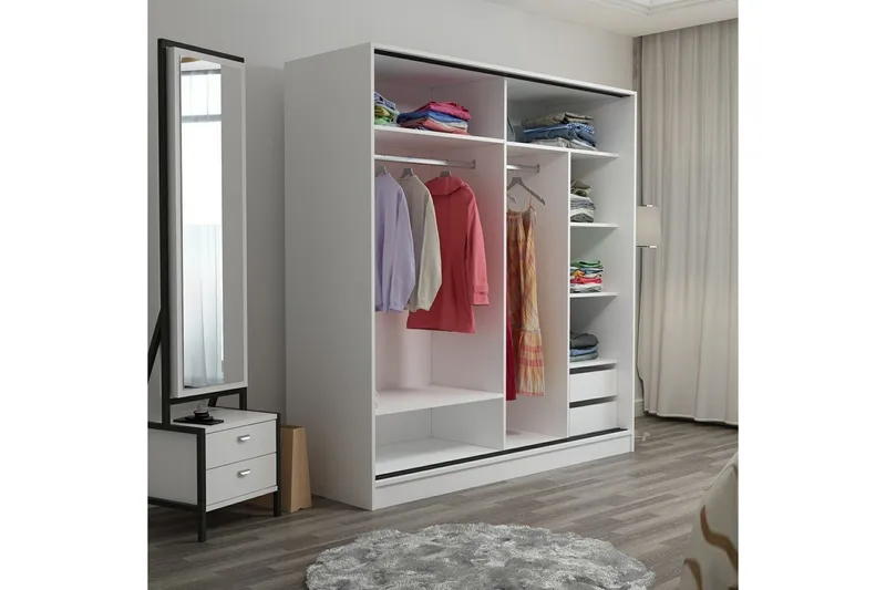 Fruitland Garderobe 180 cm - Hvit - Oppbevaring - Garderober & garderobesystem