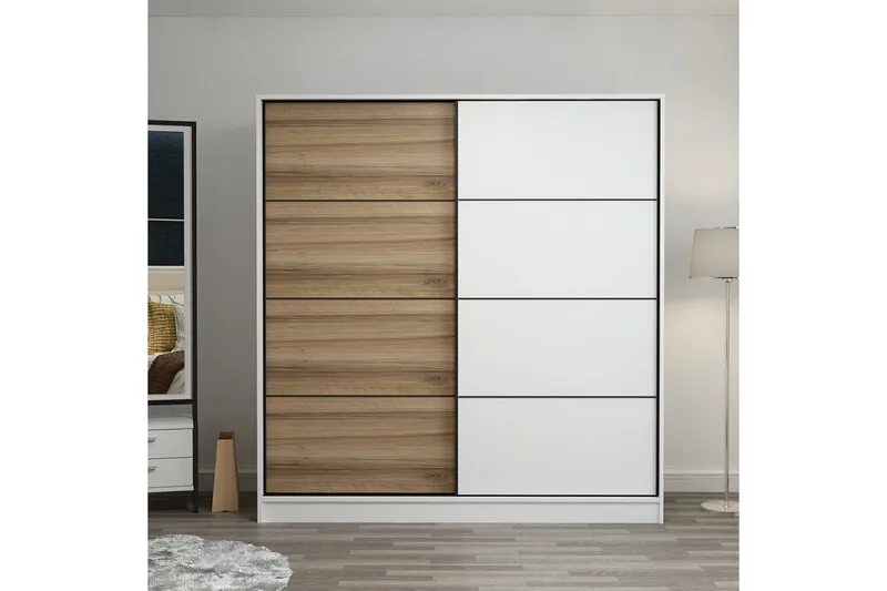 Fruitland Garderobe 220 cm - Brun/Hvit - Oppbevaring - Garderober & garderobesystem
