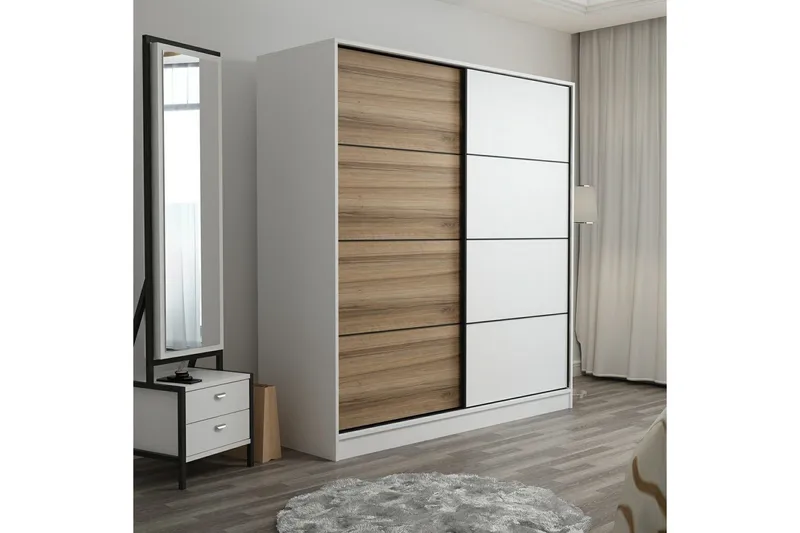 Fruitland Garderobe 220 cm - Brun/Hvit - Oppbevaring - Garderober & garderobesystem