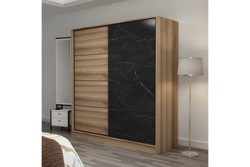 Fruitland Garderobe 220 cm - Brun/Svart - Oppbevaring - Garderober & garderobesystem