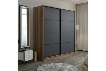 Fruitland Garderobe 220 cm - Grå/Eik - Oppbevaring - Garderober & garderobesystem