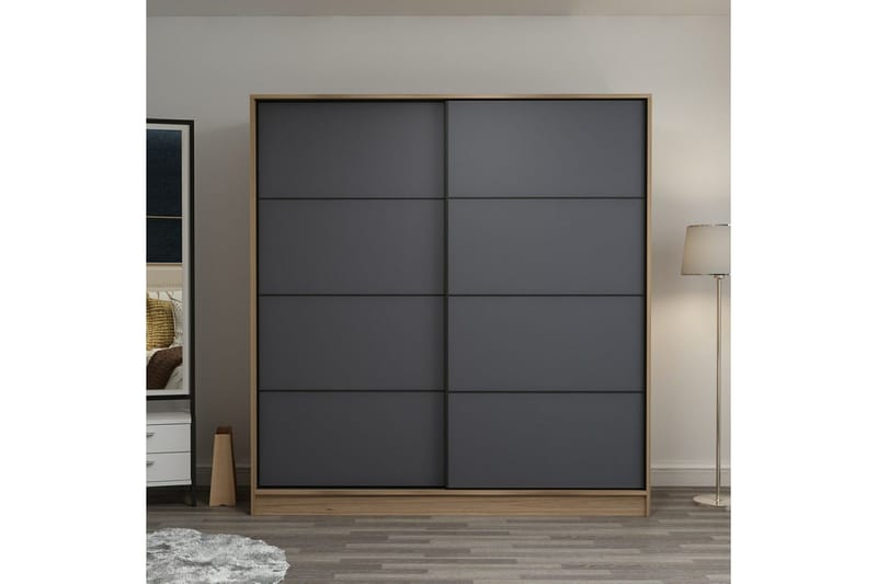 Fruitland Garderobe 220 cm, Grå/Eik