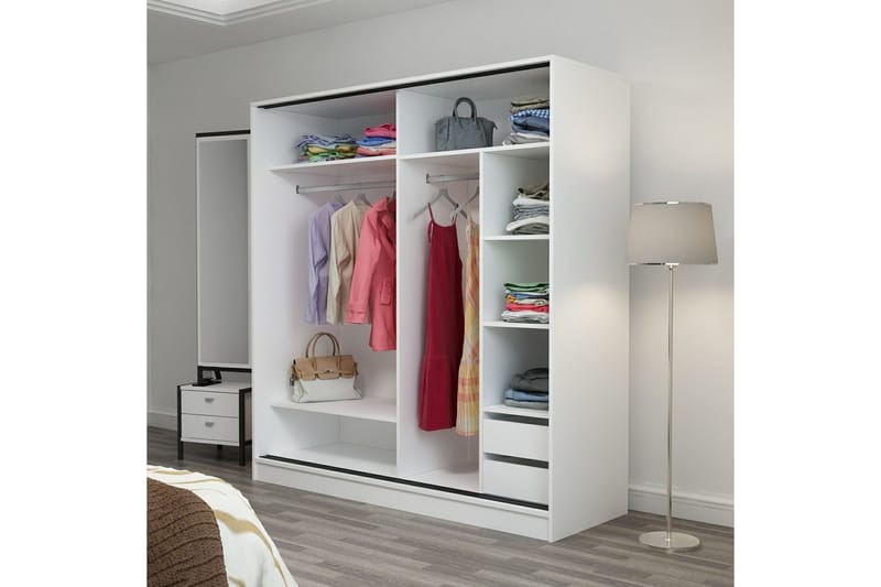Fruitland Garderobe 220 cm - Grå/Hvit - Oppbevaring - Garderober & garderobesystem