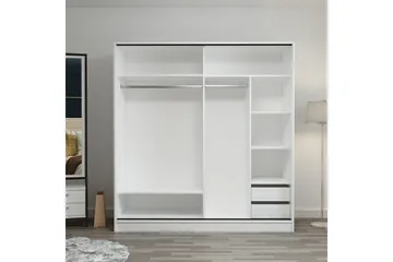 Fruitland Garderobe 220 cm - Grå/Hvit - Oppbevaring - Garderober & garderobesystem