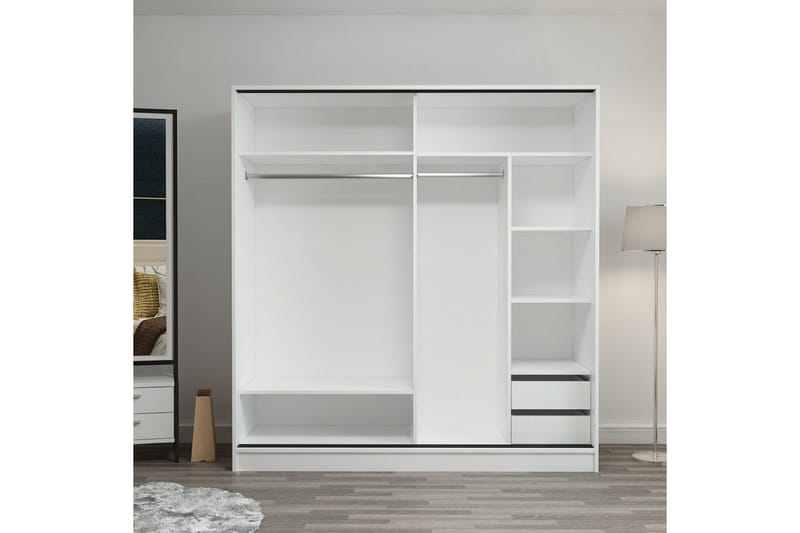 Fruitland Garderobe 220 cm - Grå/Hvit - Oppbevaring - Garderober & garderobesystem