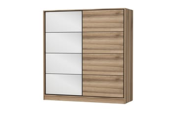 Fruitland Garderobe 220 cm - Hvit / Brun / Eik - Oppbevaring - Garderober & garderobesystem