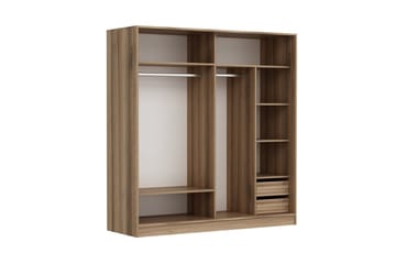 Fruitland Garderobe 220 cm - Hvit / Brun / Eik - Oppbevaring - Garderober & garderobesystem